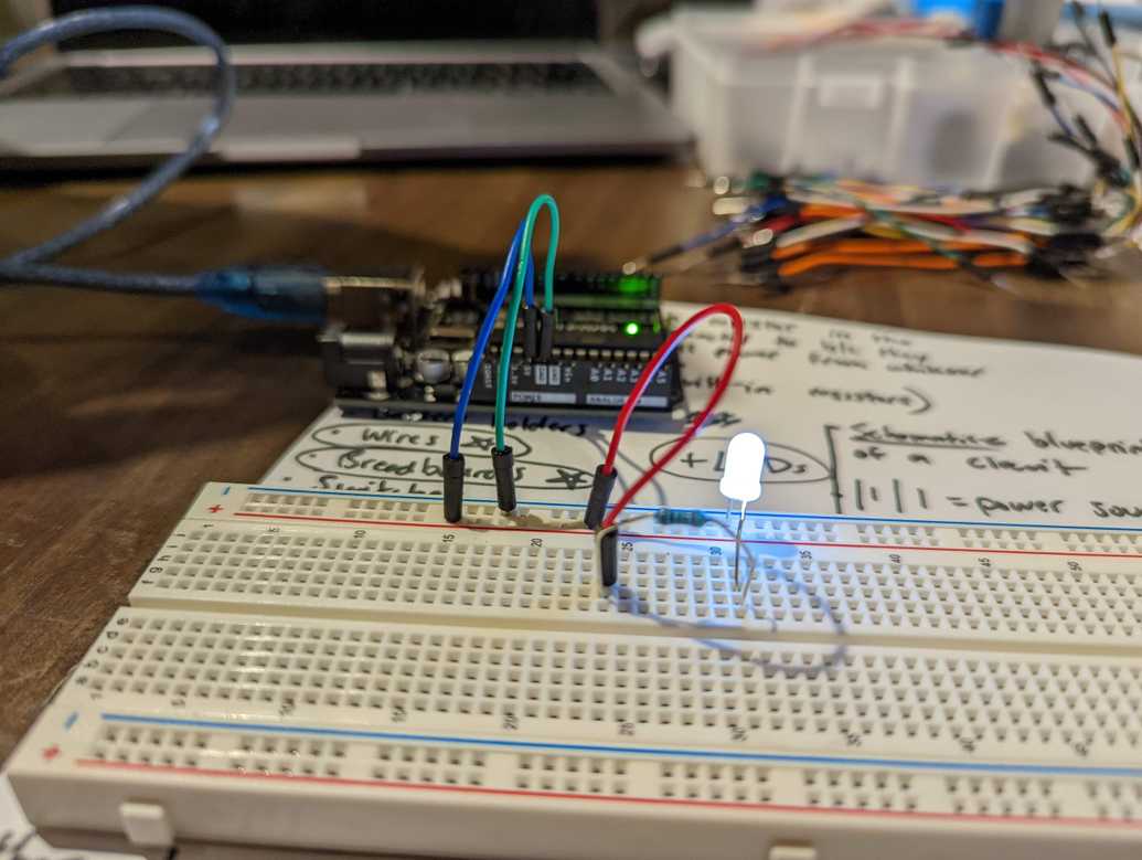 My first blinking an LED, the "Hello World" of electronics