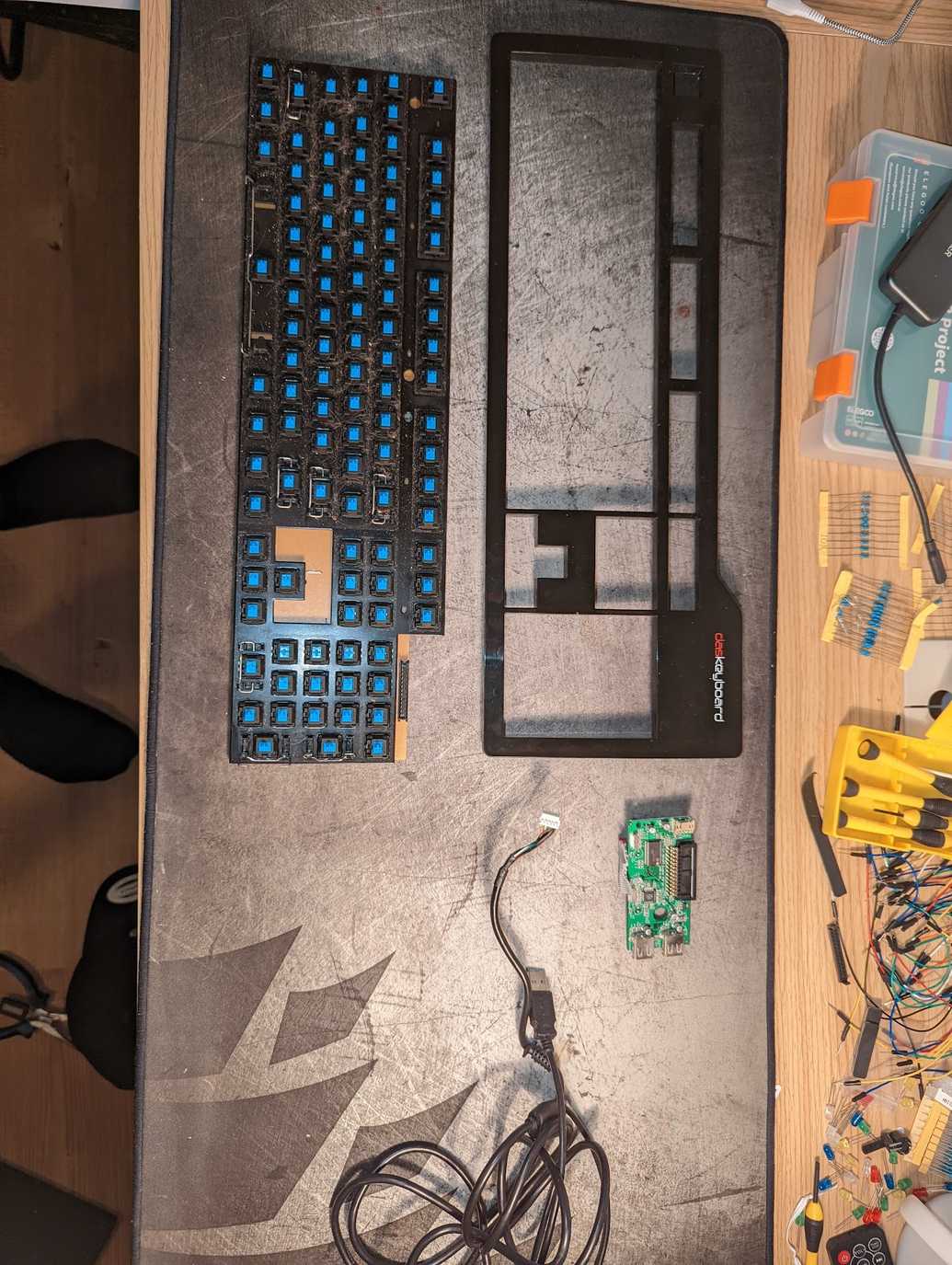 An old keyboard of mine that's been in the closet for two years, deconstructed