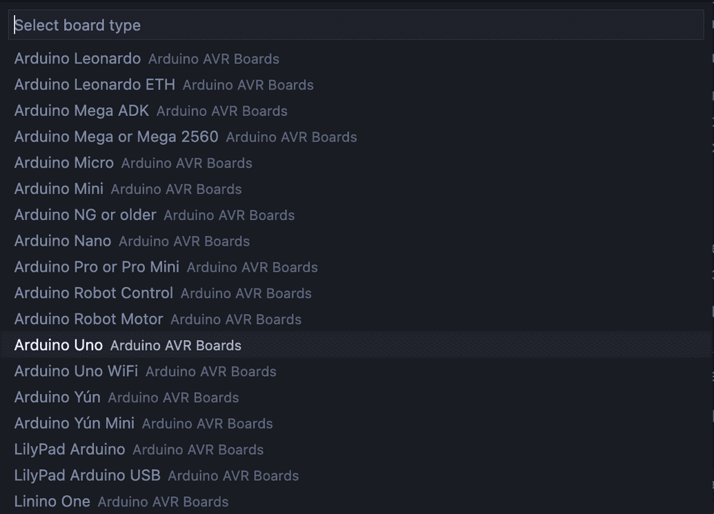 Selecting the board type